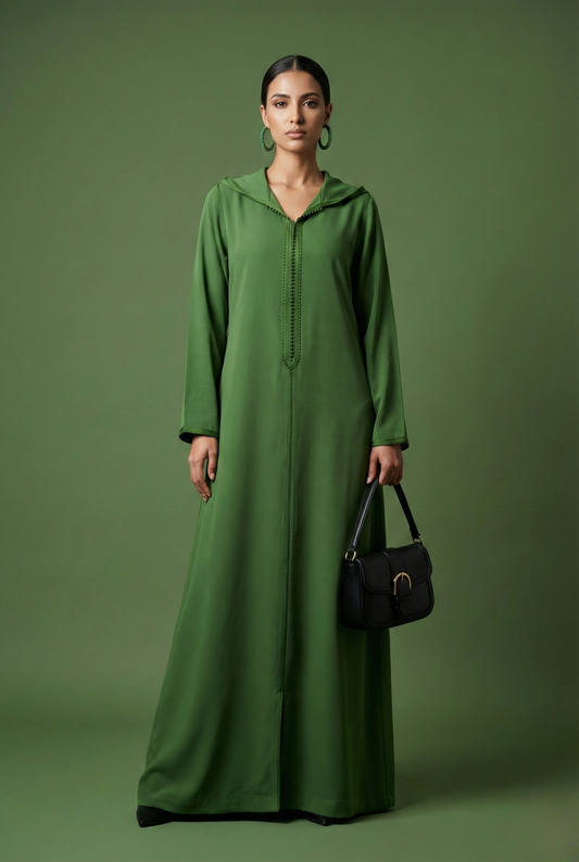 Jellaba Vert Pistache, Deux Pièces